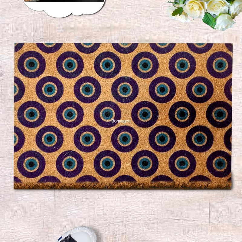 Nazar Boncukları Doğal Koko Hindistan Cevizi Kapı Önü Paspas 60x40cm