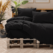 Neat Poplin Çift Kişilik Nevresim Takımı Siyah Bonvagon