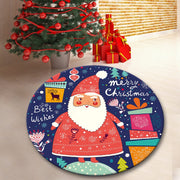 New Year Best Wishes Dijital Baskılı Yuvarlak Banyo Halısı, Kaymaz Taban, Yıkanabilir Bonvagon