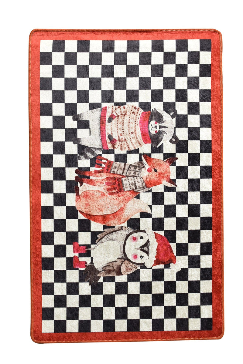 New Year Dijital Baskılı Halı, Kaymaz Taban, Yıkanabilir Bonvagon