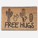 No Free Hugs Doğal Koko Hindistan Cevizi Kapı Önü Paspas 60x40cm Bonvagon