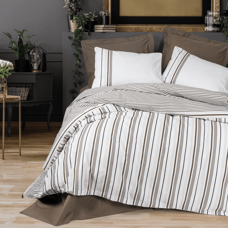 Nobil Nevresim Takımı Çift Kişilik Swell Kahve Bonvagon