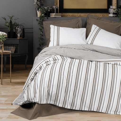 Nobil Nevresim Takımı Çift Kişilik Swell Kahve Bonvagon