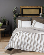 Nobil Nevresim Takımı Çift Kişilik Swell Kahve Bonvagon