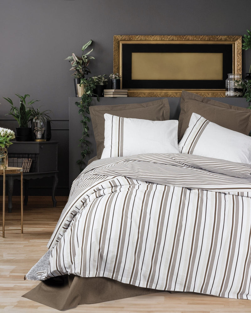 Nobil Nevresim Takımı Çift Kişilik Swell Kahve Bonvagon