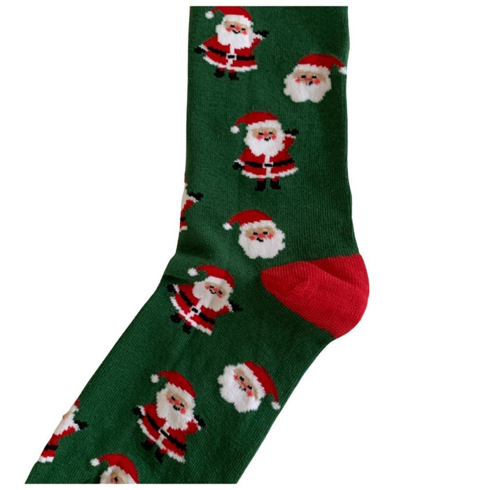 Noel Baba Desenli Yeşil ve Kırmızı Renkli Çorap 36-41 Bonvagon
