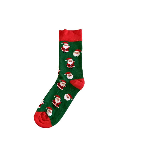 Noel Baba Desenli Yeşil ve Kırmızı Renkli Çorap 36-41 Bonvagon