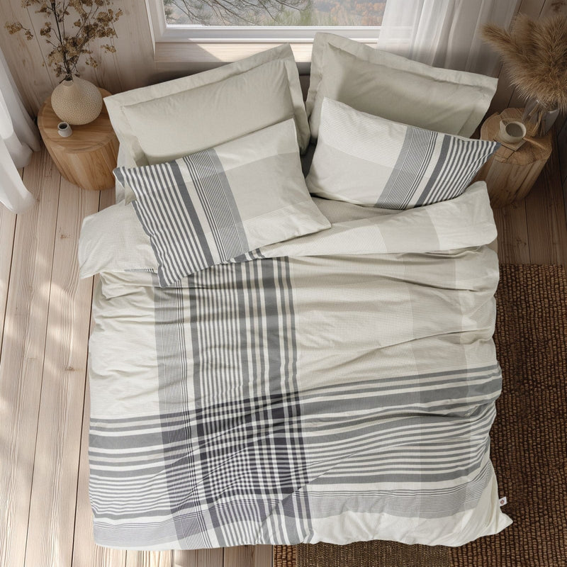 Nordek Nevresim Takımı Çift Kişilik Soren Bej 57 Tel Ranforce Kumaş Bonvagon