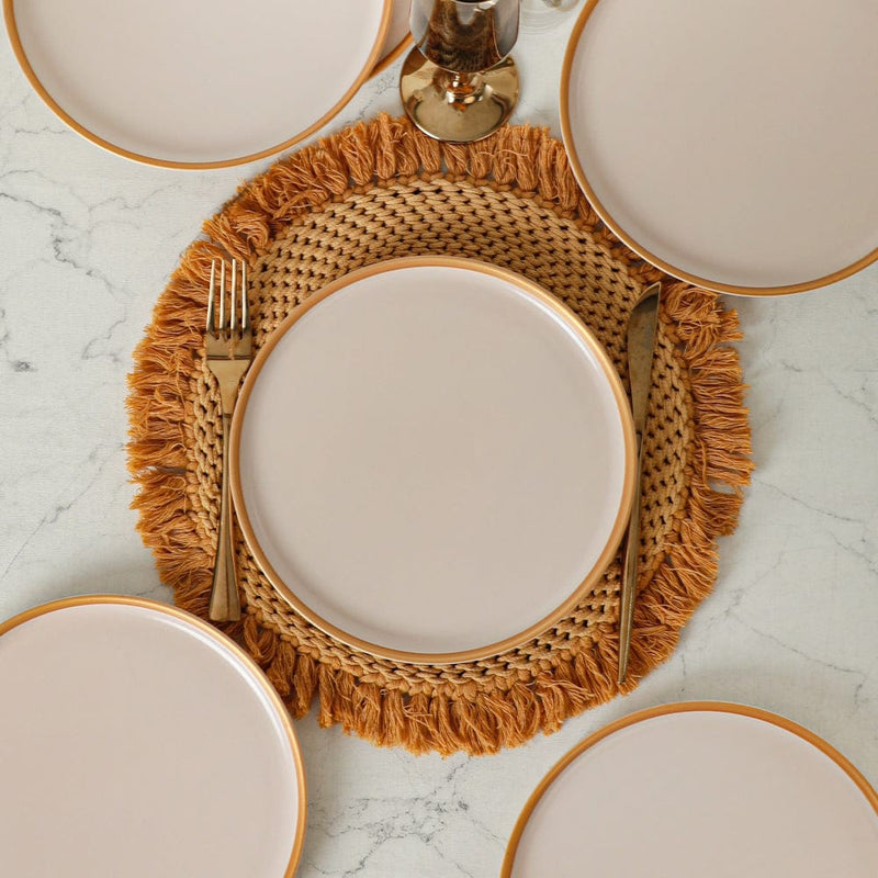 Nordic Gold Mat Krem Pasta Tabağı 22cm 6 Adet