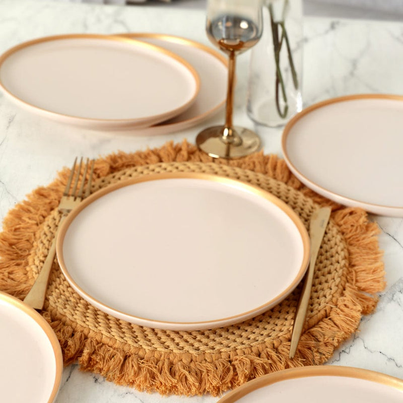 Nordic Gold Mat Krem Pasta Tabağı 22cm 6 Adet Bonvagon