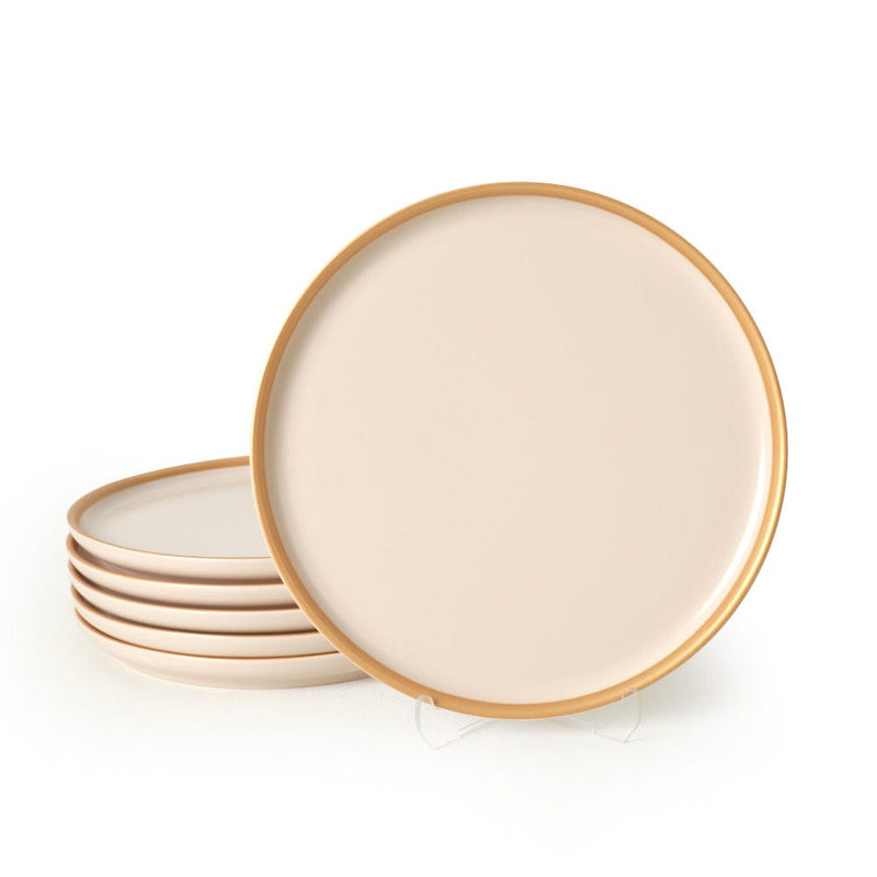 Nordic Gold Mat Krem Pasta Tabağı 22cm 6 Adet - 950 Bonvagon