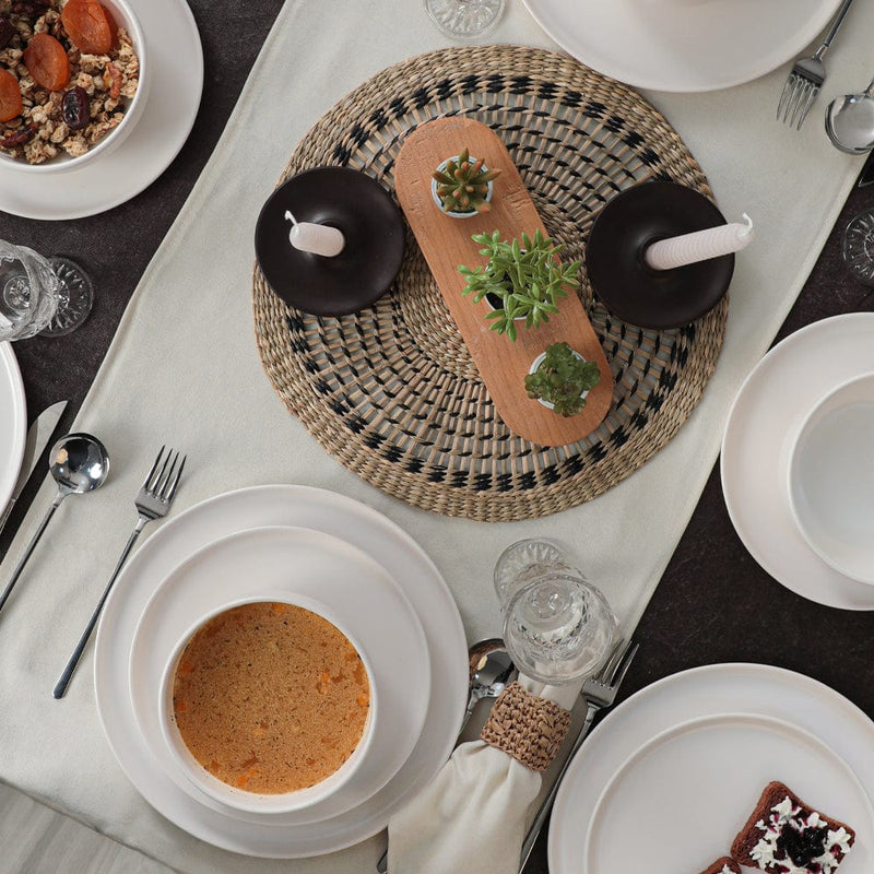 Nordic Mat Beyaz Yemek Takımı 18 Parça 6 Kişilik