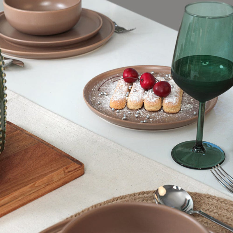 Nordic Mat Toprak Taupe Yemek Takımı 18 Parça 6 Kişilik