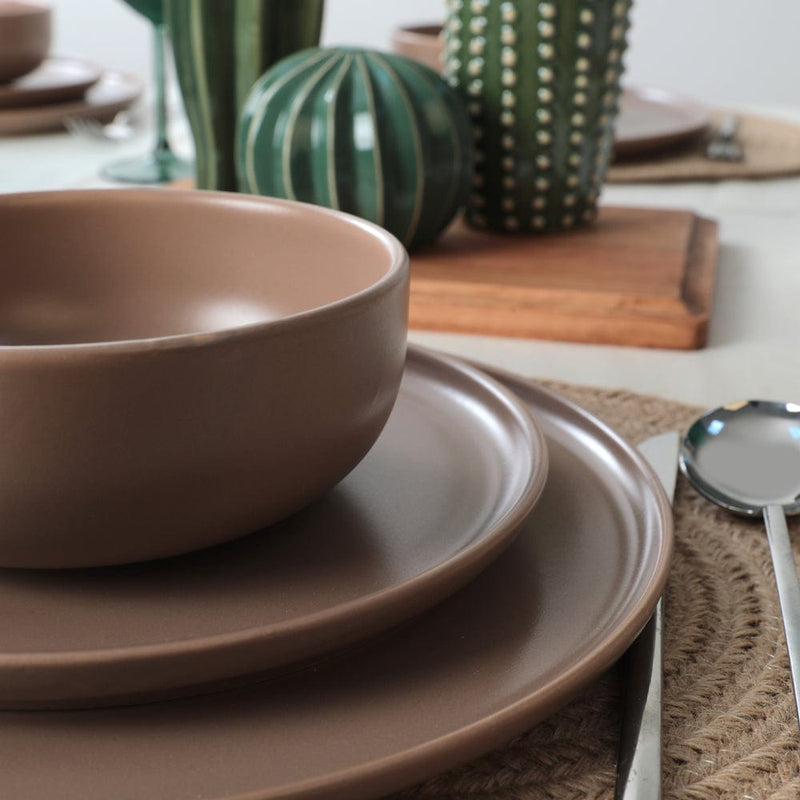 Nordic Mat Toprak Taupe Yemek Takımı 18 Parça 6 Kişilik 977 Bonvagon