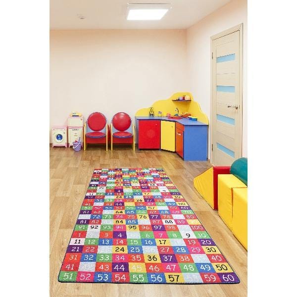 Numbers Dijital Baskılı Halı, Kaymaz Taban, Yıkanabilir Bonvagon
