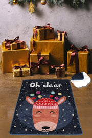 Oh Deer Dijital Baskılı Halı 80x120cm, Kaymaz Taban, Yıkanabilir Bonvagon