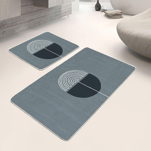 Onedraw Özel Tasarımlı Dijital Baskılı 2li Banyo Halısı Takımı Kaymaz Taban Yıkanabilir Bonvagon