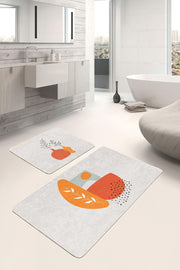 Onedraw Tasarımlı Dijital Baskılı 2li Banyo Paspas ve Halısı Takımı Kaymaz Taban Yıkanabilir