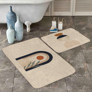 Onedraw Temalı Özel Tasarım Dijital Baskılı 2li Banyo Halısı Takımı Kaymaz Taban Yıkanabilir Bonvagon