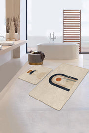 Onedraw Temalı Özel Tasarım Dijital Baskılı 2li Banyo Paspas ve Halısı Takımı Kaymaz Taban Yıkanabilir