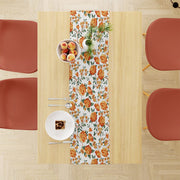Orange Flowers İnce Keten Runner 140x45cm