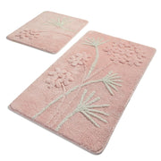 Orkide Pudra 2li Set Akrilik Banyo Paspas ve Halısı, Kaymaz Taban, Yıkanabilir Bonvagon