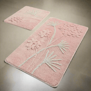 Orkide Pudra 2li Set Akrilik Banyo Paspas ve Halısı, Kaymaz Taban, Yıkanabilir Bonvagon