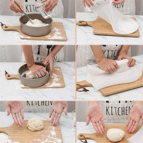 Orta Hamur Torbası Silikon Şeffaf Hamur Yoğurma Torbası Ekmek Makarna Mantı Hamuru Kolay Yoğurma Bonvagon