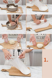 Orta Hamur Torbası Silikon Şeffaf Hamur Yoğurma Torbası Ekmek Makarna Mantı Hamuru Kolay Yoğurma Bonvagon