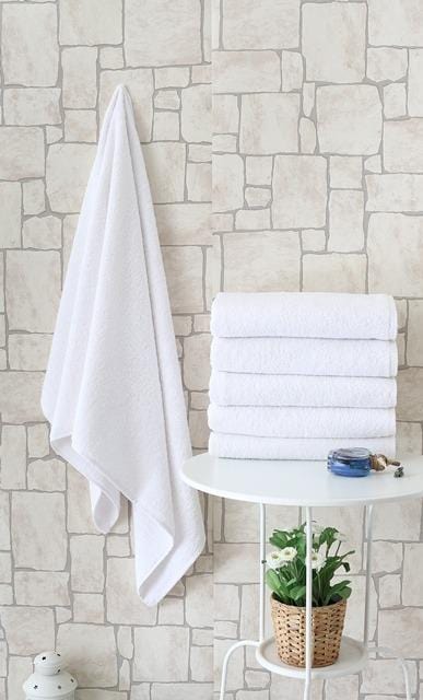 Otel Tipi 70x140 Banyo Havlusu Beyaz %100 Pamuk