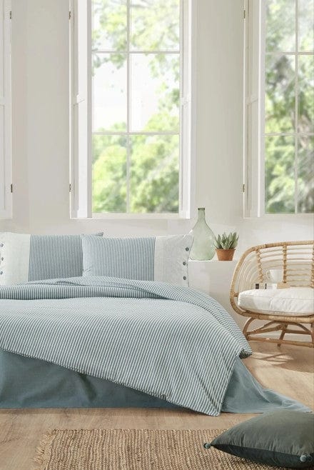 Çift Kişilik Ranforce Nevresim Takımı Natural Line Mavi Bonvagon