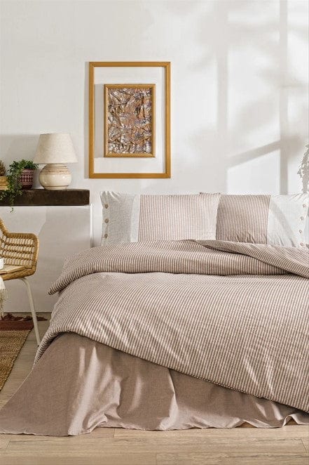 Çift Kişilik Ranforce Nevresim Takımı Natural Line Somon Bonvagon