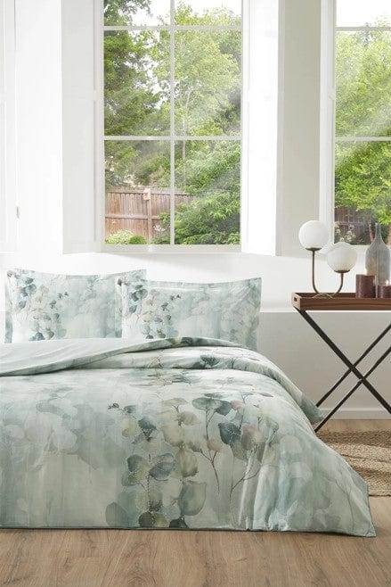 Çift Kişilik Ranforce Nevresim Takımı Nature Drip Yeşil Bonvagon