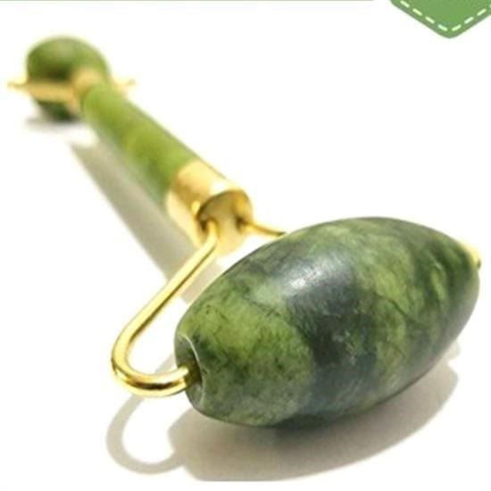 Özel Süngerli Kutusunda Kırılmaz Çift Taraflı 2li Cilt Yüz Masaj Aleti Jade Roller Yeşim Taş Bonvagon