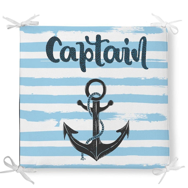 Özel Tasarım Fermuarlı Sandalye Minderi Çıpa 40x40cm Bonvagon