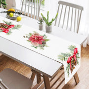 Özel Tasarım Kurdeleli Kozalak Motifli Dijital Baskılı Dekoratif Süet Runner Bonvagon