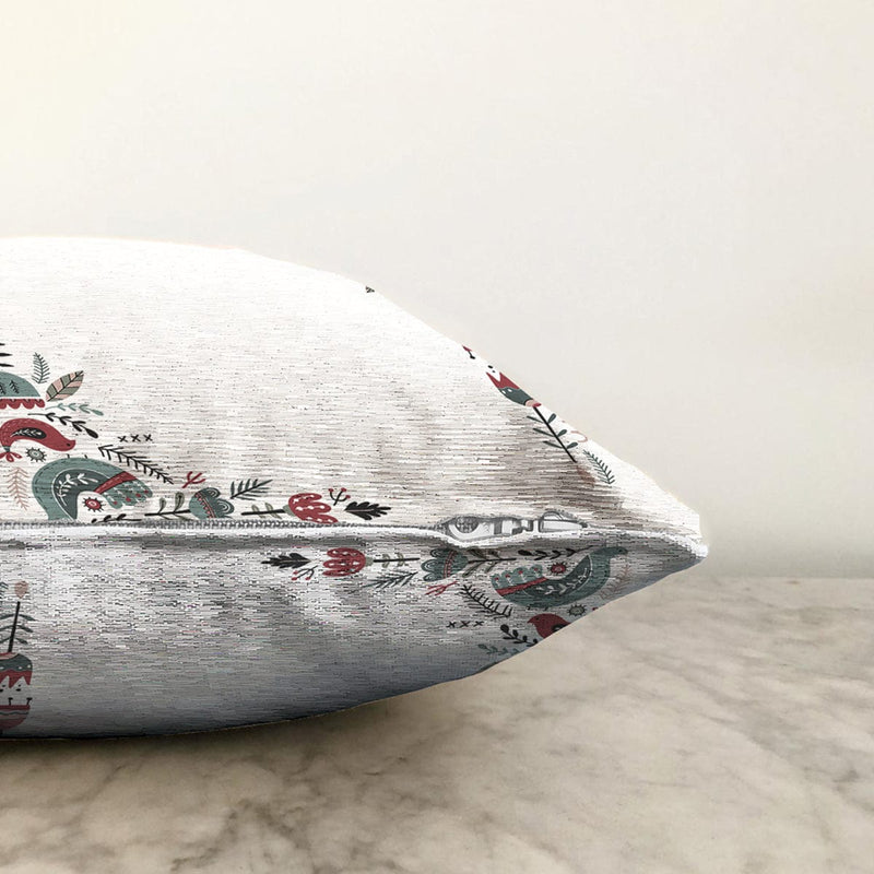 Özel Tasarım Kuş & Çiçek Motifli Dijital Baskılı Modern Raşel Kadife Yastık Kırlent Kılıfı Bonvagon