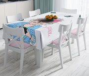 Özel Tasarım Smile Take Up Desenli Dekoratif Leke Tutmaz Masa Örtüsü Bonvagon