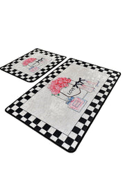 Parfume Dijital Baskılı 2li Set Banyo Halısı, Kaymaz Taban, Yıkanabilir Bonvagon