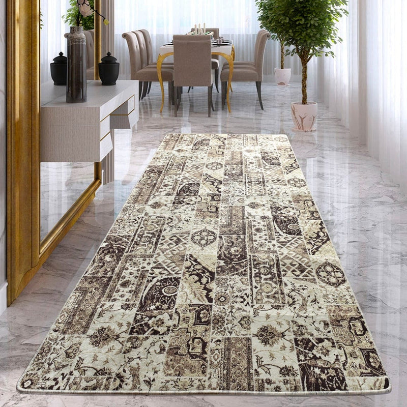 Parker Dijital Baskılı Yolluk Dekoratif Halı, Kaymaz Taban, Yıkanabilir Bonvagon