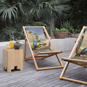 Parrot Katlanabilir Şezlong Katlanır Ahşap Lounge Chair