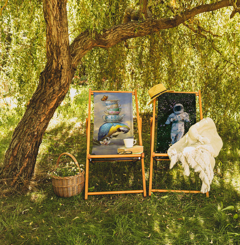 Parrot Katlanabilir Şezlong Katlanır Ahşap Lounge Chair Bonvagon