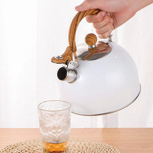 Paslanmaz Çelik Demlik Beyaz Renk 2.5 lt Bonvagon