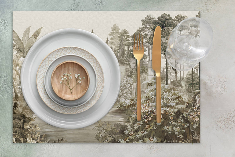 Pastel View 4'lü İnce Keten Kumaş Amerikan Servisi 50x35cm Bonvagon