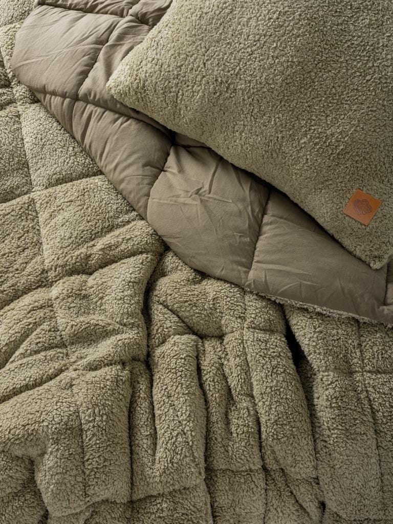 Peluş çift Kişilik Yorgan Seti Taş Bonvagon