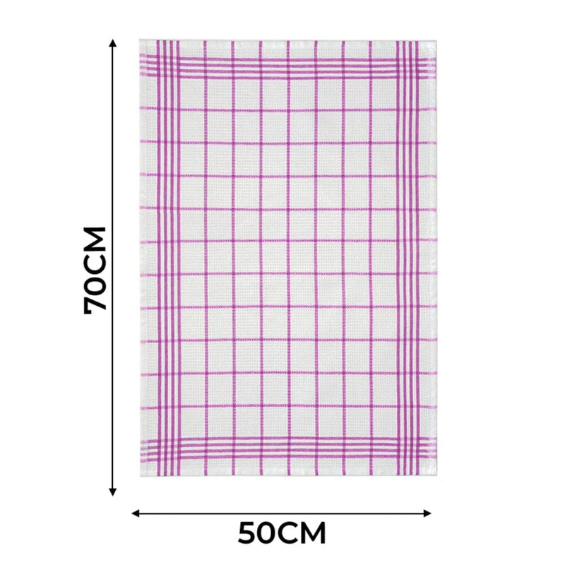 Pembe 3lü Kareli Set Kurulama Bezi Pamuklu Mutfak Havlusu Çok Amaçlı Örtü 50x70cm Bonvagon