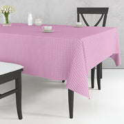 Pembe Beyaz Pöti Kareli Masa Örtüsü %100 Pamuk 170x170cm Bonvagon