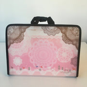 Pembe Dantel Görünümlü Fermuarlı A4 Dosya Bonvagon