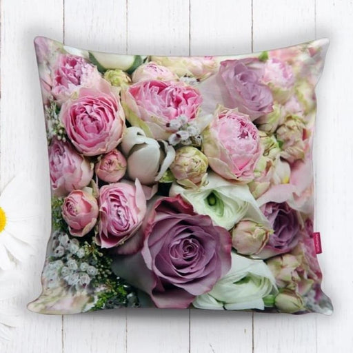 Pembe Güller Dijital Baskılı Dekoratif Yastık Kırlent Kılıfı 43x43cm