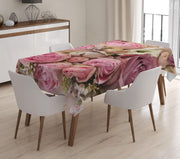Pembe Güller Dijital Baskılı Masa Örtüsü Bonvagon